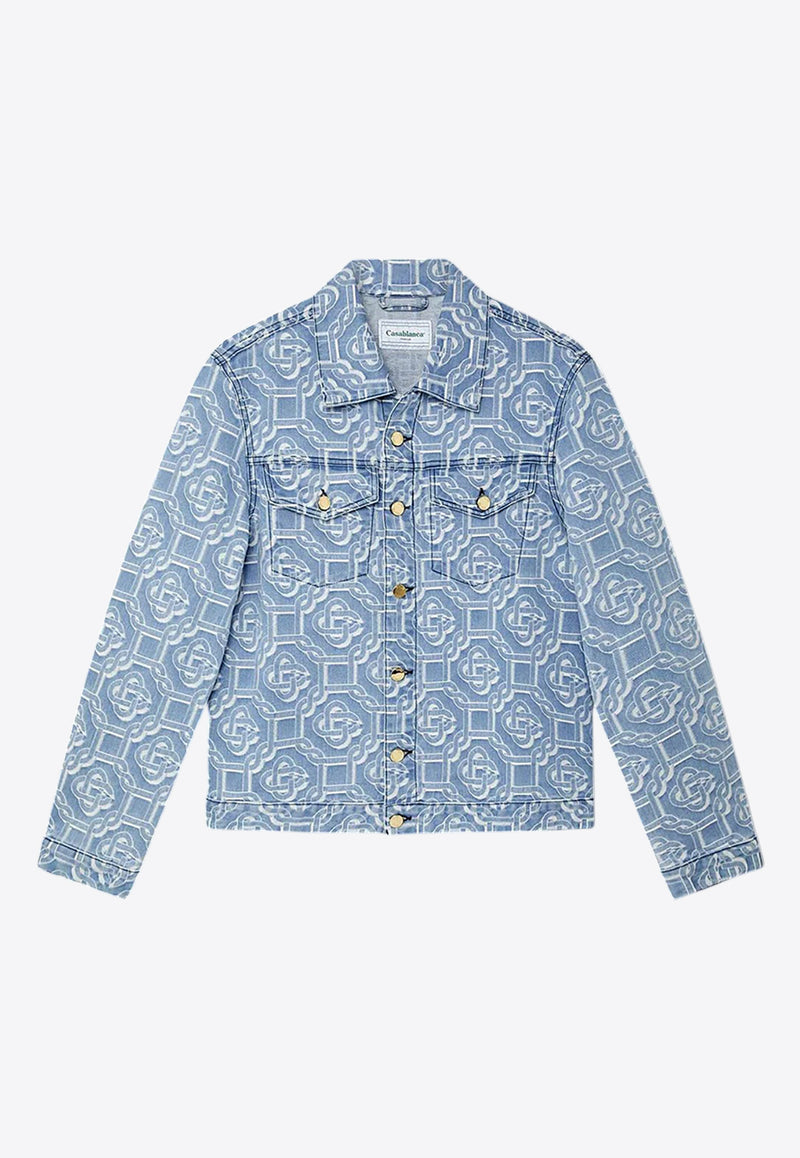 Casablanca Bleached Monogram Denim Jacket Blue MS22-JK-003DENIM