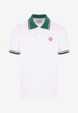 Casablanca Pique Logo Patch Polo T-shirt White MS24-JTP-242-01WHITE