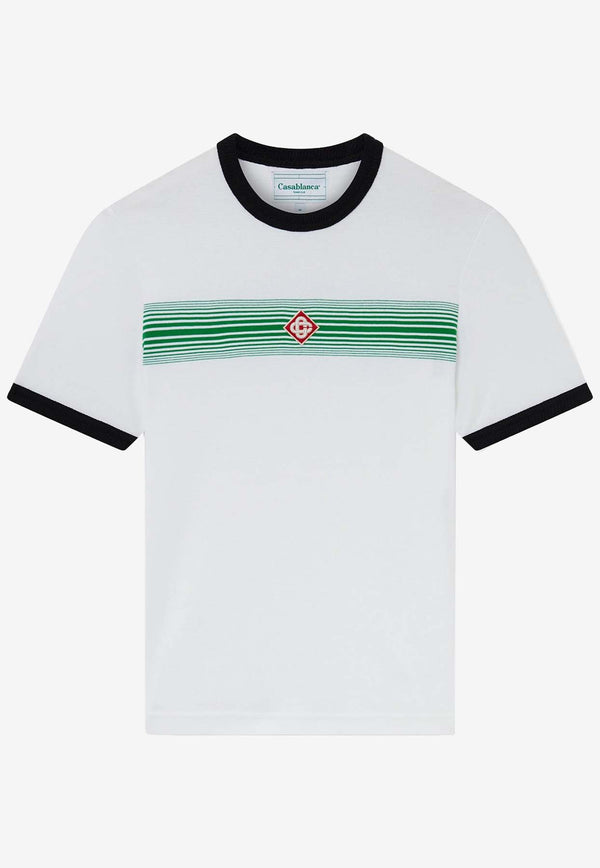 Casablanca Gradient Stripe Ringer T-shirt White MS24-JTS-030-01WHITE MULTI
