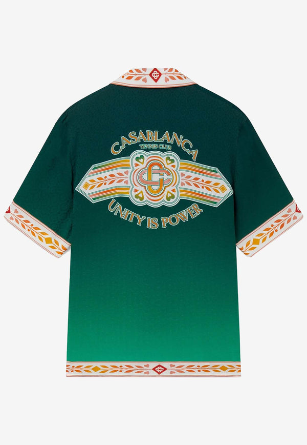 Casablanca Unity is Power Bowling Shirt Green MS24-SH-003-07GREEN
