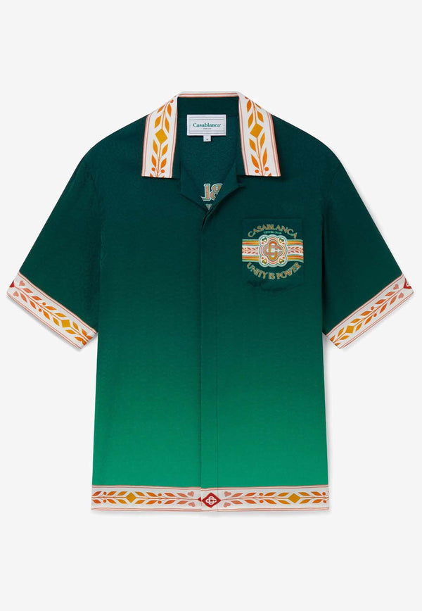 Casablanca Unity is Power Bowling Shirt Green MS24-SH-003-07GREEN