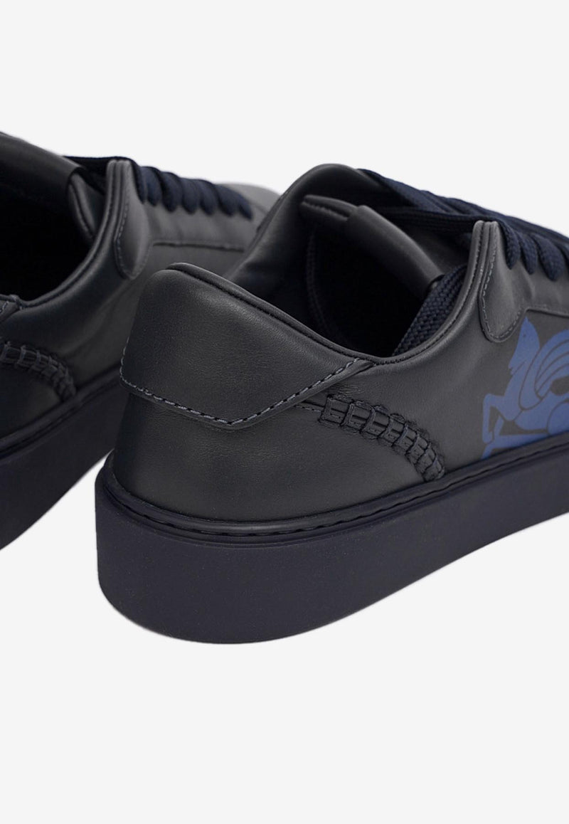Etro Pegaso Leather Low-Top Sneakers Black MS4C0004-AP304 B0711