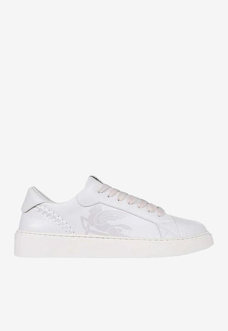 Etro Pegaso Leather Low-Top Sneakers White MS4C0004-AP304 W0111
