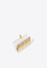 Aquazzura Mustique Clutch with Raffia Pouch MSQCLUC0-RRBTRL TRANSPARENT