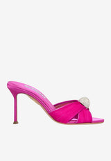 Aquazzura Mystery 85 Satin Mules with Crystal-Sphere Pink MSYMIDM0-CHAAZL AZALEA PINK