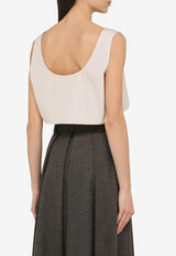 Miu Miu Logo Embroidered Cropped Tank Top Pink MT1982OOO10RG/O_MIU-F0D91