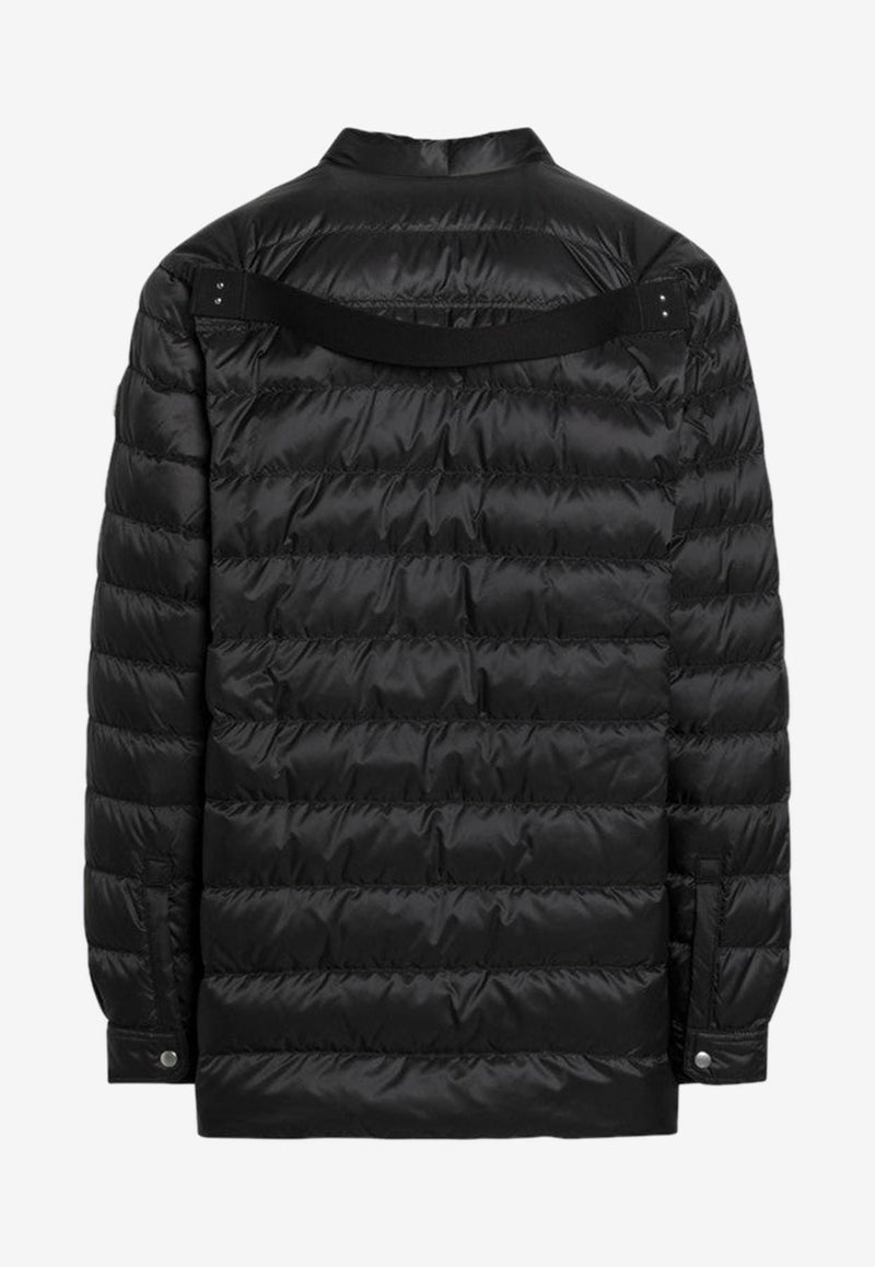 Moncler + Rick Owens Quilted Down V-neck Jacket Black MU02D2F01M4426/P_RICKO-999