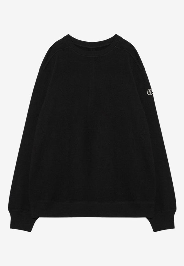 Moncler + Rick Owens Logo Patch Crewneck Sweatshirt Black MU02D8G01M4435/P_RICKO-999