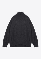 Loulou Studio Murano Knitted Cashmere Turtleneck Sweater Graphite MURANOWS/P_LOULO-AN