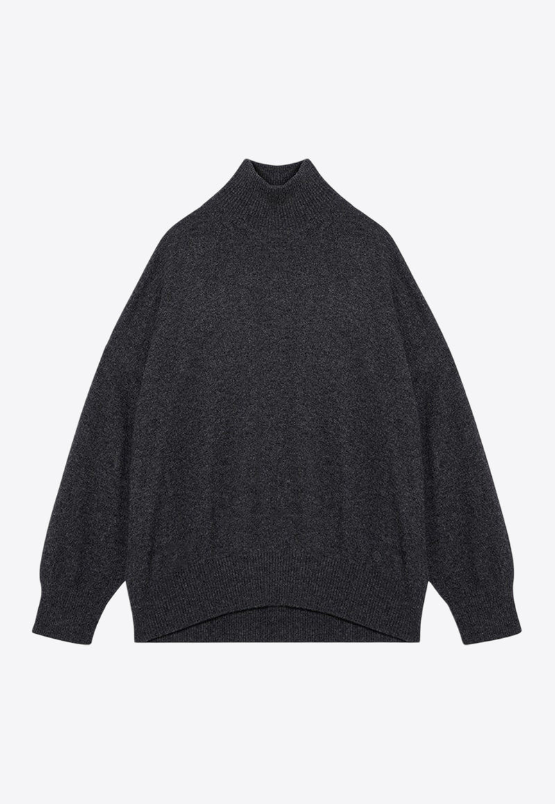 Loulou Studio Murano Knitted Cashmere Turtleneck Sweater Graphite MURANOWS/P_LOULO-AN