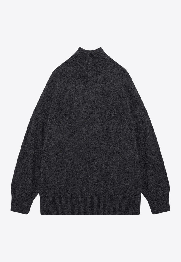 Loulou Studio Murano Knitted Cashmere Turtleneck Sweater Graphite MURANOWS/P_LOULO-AN