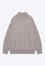 Loulou Studio Murano Knitted Cashmere Turtleneck Sweater Gray MURANOWS/P_LOULO-BM