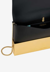 Aquazzura Muse Clutch in Nappa Leather MUSCLUC0-NAPBLD BLACK/LIGHT GOLD