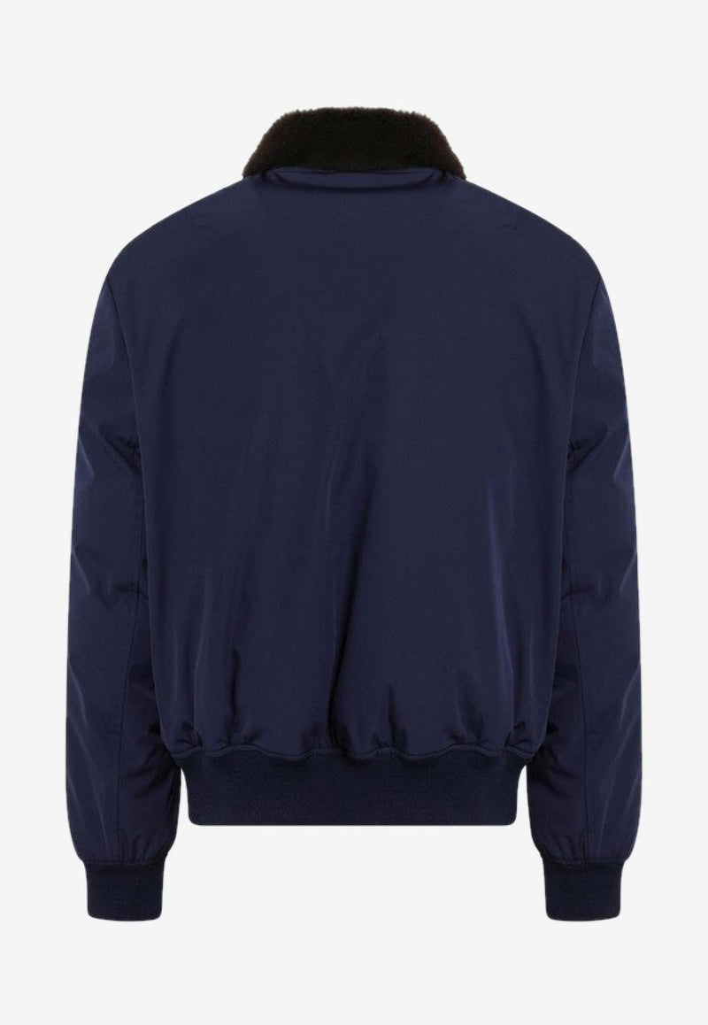 Brunello Cucinelli Logo Patch Puffer Jacket Blue MV4061625NY/R_CUCIN-CXM22