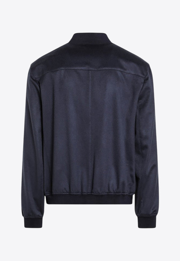 Brunello Cucinelli Cashmere Zip-Up Bomber Jacket Navy MV4216550WS/R_CUCIN-CU926