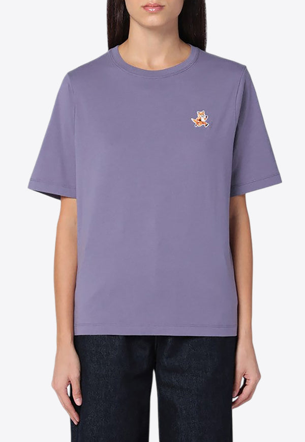 Maison Kitsuné Logo Patch Crewneck T-shirt Purple MW00119KJ0008/P_KIT-P549