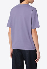 Maison Kitsuné Logo Patch Crewneck T-shirt Purple MW00119KJ0008/P_KIT-P549