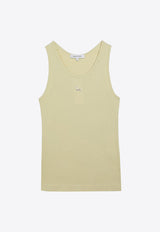 Maison Kitsuné Embroidered Ribbed Tank Top Yellow MW00121KJ0125/O_KIT-P712