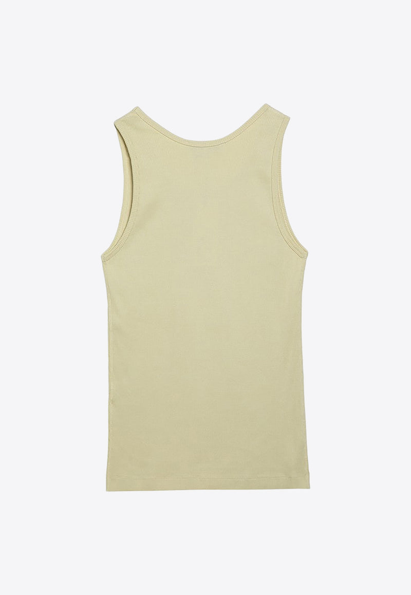 Maison Kitsuné Embroidered Ribbed Tank Top Yellow MW00121KJ0125/O_KIT-P712