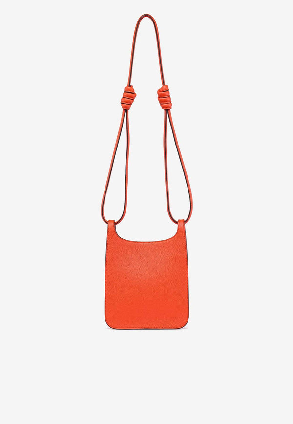 MCM Mini Himmel Grained Leather Hobo Bag Orange MWHESAC01ORANGE
