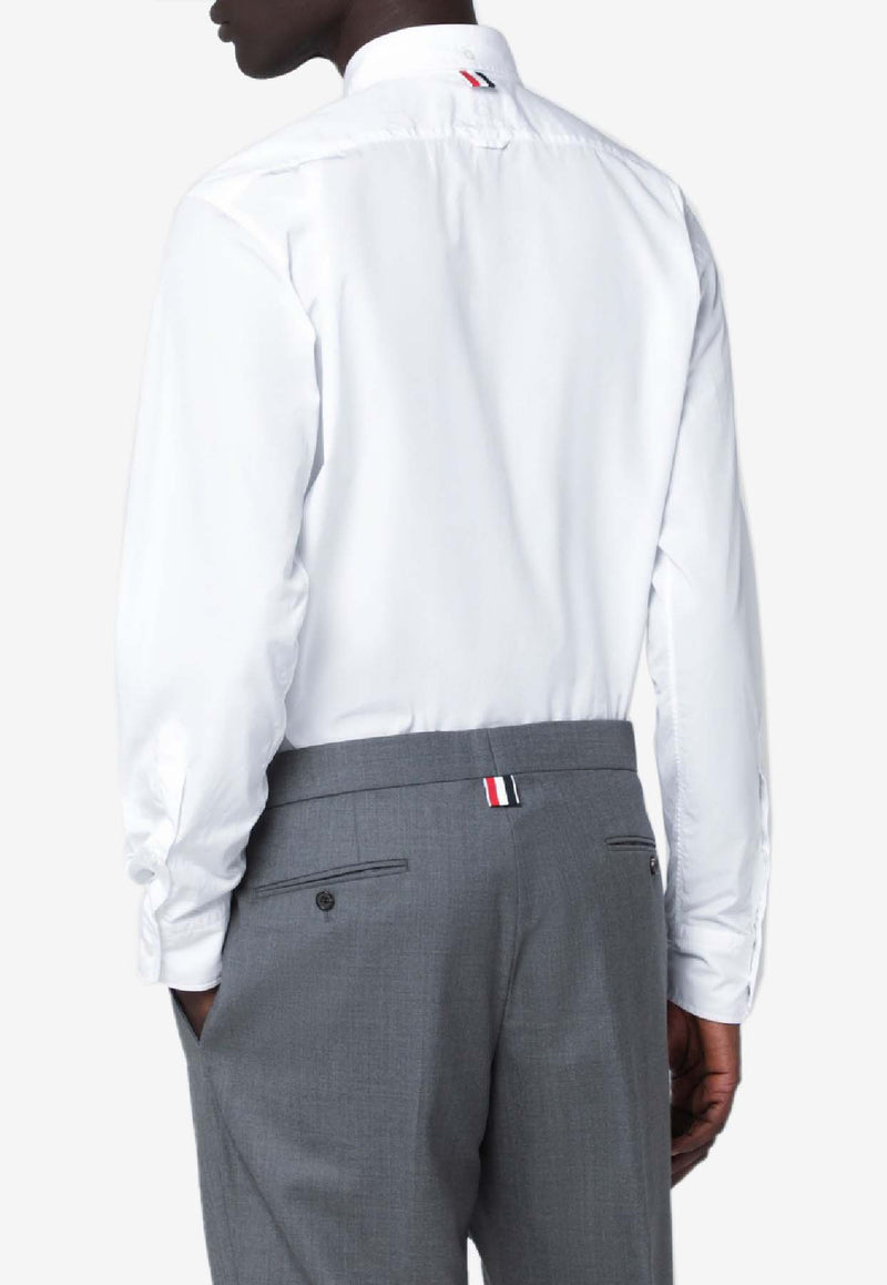 Thom Browne Button-Down Embroidered Shirt  White MWL010E03113/S_THOMB-100