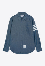 Thom Browne 4-bar Stripes Long-Sleeved Shirt Blue MWL272E00111/P_THOMB-450