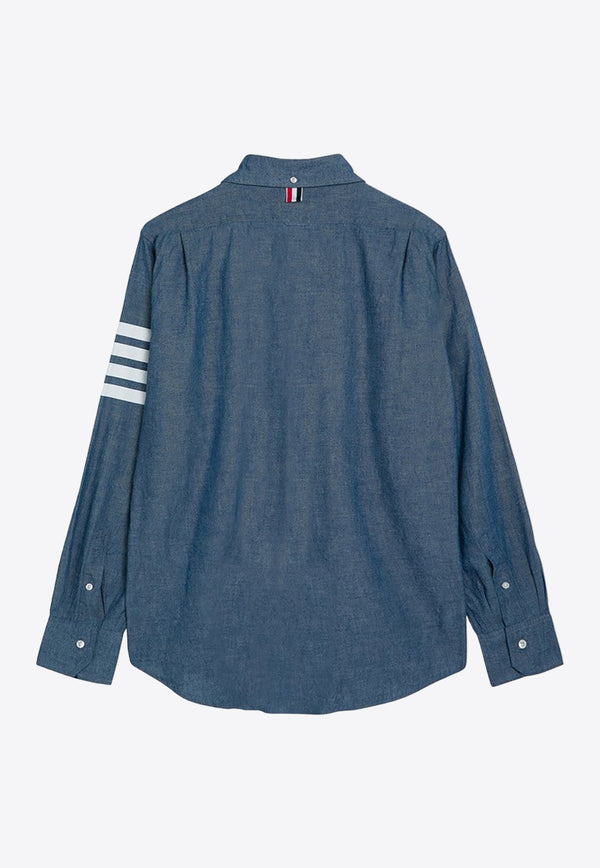 Thom Browne 4-bar Stripes Long-Sleeved Shirt Blue MWL272E00111/P_THOMB-450