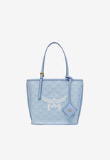 MCM Mini Himmel Lauretos Tote Bag Light Blue MWPESAC02LIGHT BLUE