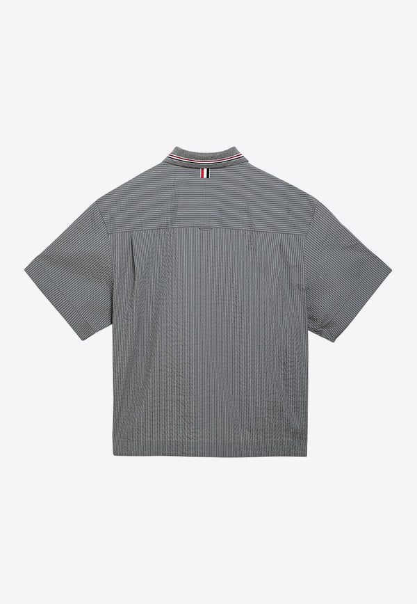 Thom Browne Striped Short-Sleeved Shirt MWS317CF0595/O_THOMB-035