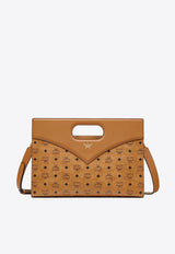 MCM Medium Diamond Visetos Tote Bag Camel MWTESAK01CAMEL