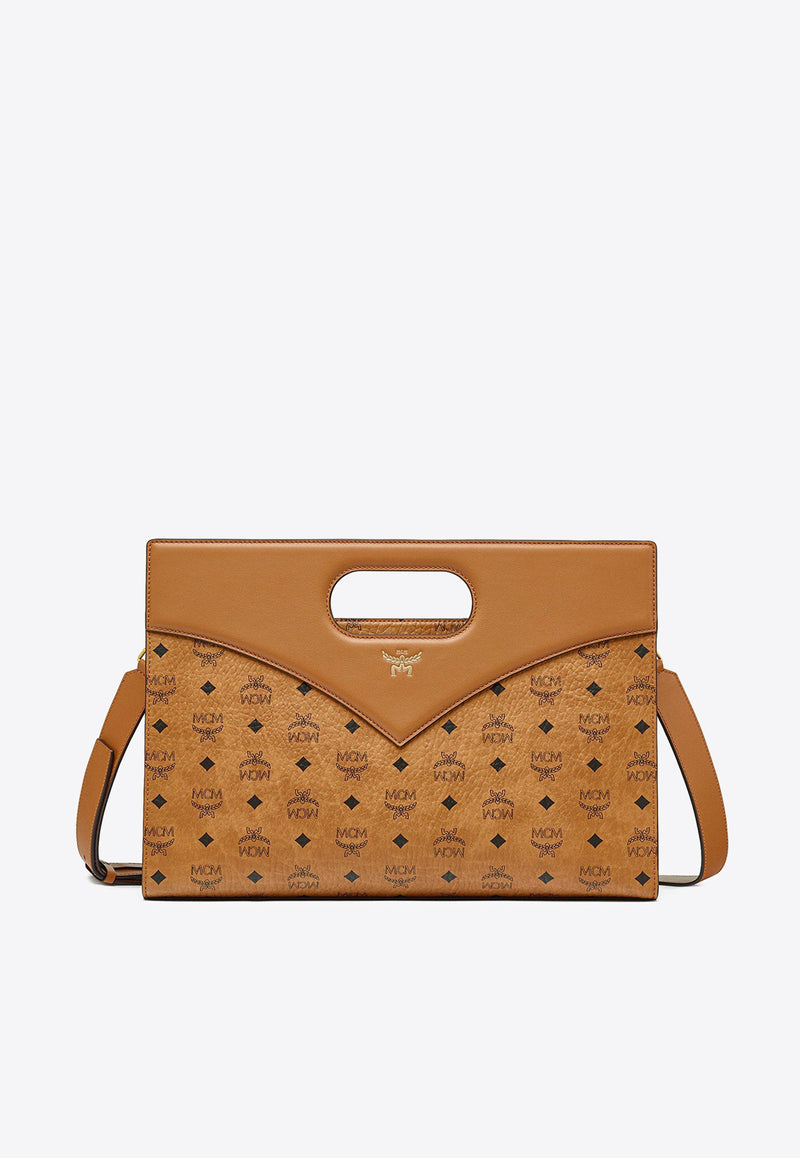 MCM Medium Diamond Visetos Tote Bag Camel MWTESAK01CAMEL