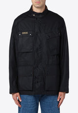 Barbour Logo Patch Waxed International Field Jacket Black MWX2372MWX/P_BARBO-BK71