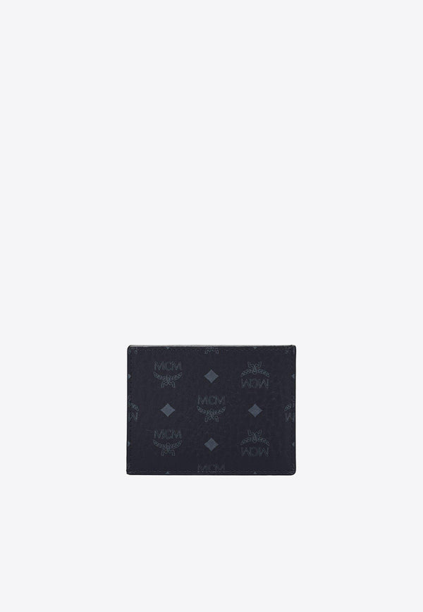 MCM Visetos Leather Cardholder Black MXAAAVI02BLACK