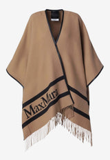 Max Mara Aris Jacquard Wool Poncho  Camel MXAARISWO/S_MAXM-001