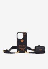 MCM iPhone 15 Pro Case with AirPods Pro Charm MXEEATA02BLACK MULTI