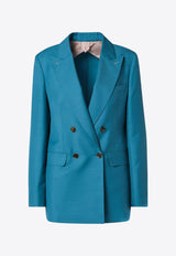 Max Mara Mxmstaffa Double-Breasted Blazer Turquoise MXMSTAFFAWO/S_MAXM-003