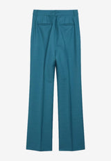 Silk-Blend Tailored Pants