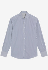 Brunello Cucinelli Striped Long-Sleeved Shirt Light Blue MY6241718CO/P_CUCIN-C015