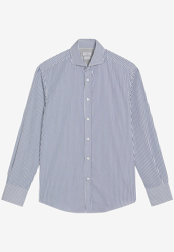 Brunello Cucinelli Striped Long-Sleeved Shirt Light Blue MY6241718CO/P_CUCIN-C015