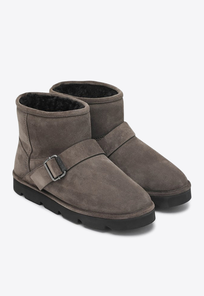 Brunello Cucinelli Suede Snow Boots with Monili-Embellishments Dove MZSFG3121LE/R_CUCIN-C8769