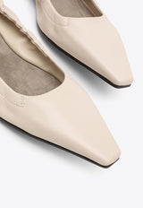 Brunello Cucinelli Monili-Detail Leather Ballet Flats Beige MZSKC2640LE/O_CUCIN-CQF25