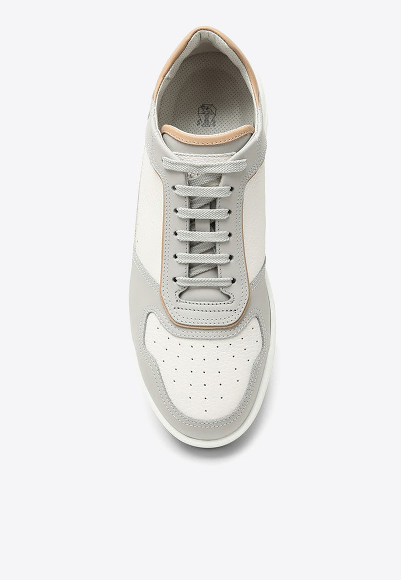 Brunello Cucinelli Low-Top Leather Sneakers  White MZUAGLZ301LE/O_CUCIN-CMU66