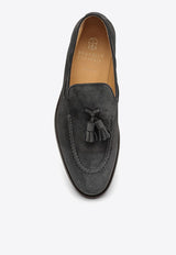 Brunello Cucinelli Tassels Loafers in Suede MZUCCLB703LE/O_CUCIN-C8860 Black
