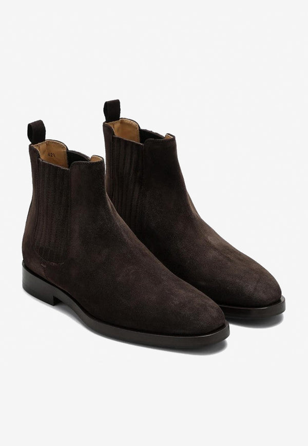 Brunello Cucinelli Suede Chelsea Boots Dark Brown MZUPEAV715LE/P_CUCIN-C7284