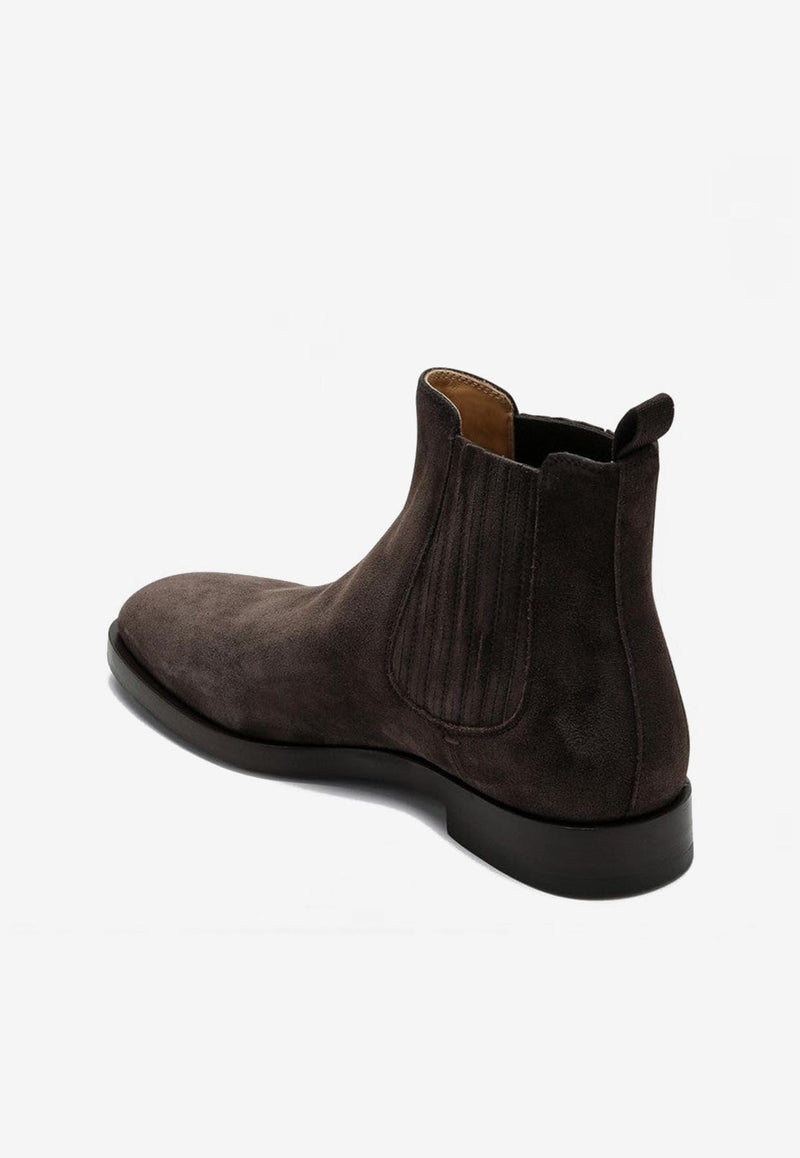 Brunello Cucinelli Suede Chelsea Boots Dark Brown MZUPEAV715LE/P_CUCIN-C7284