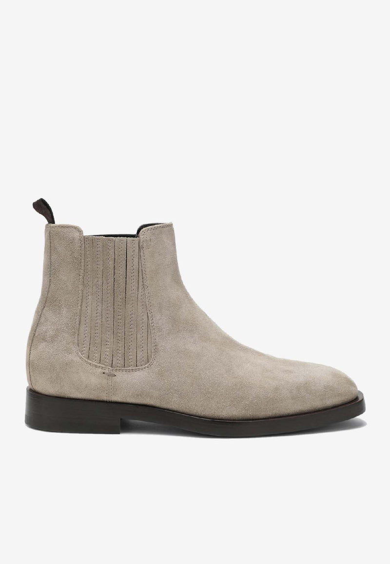 Brunello Cucinelli Suede Chelsea Boots Beige MZUPEAV715LE/R_CUCIN-C6761