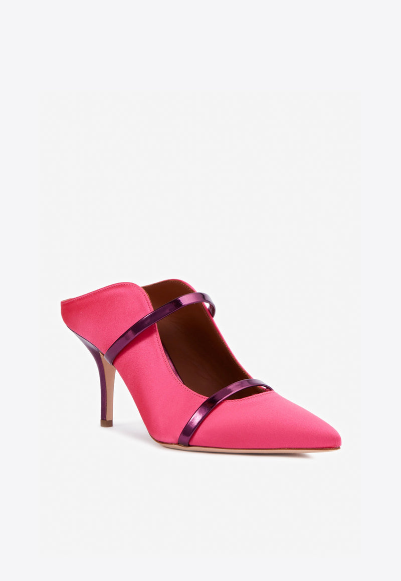 Malone Souliers Maureen 70 Leather Heeled Mules Multicolor MAUREEN 70-124 BUBBLEGUM/DARK PINK
