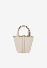 Hermès Micro Picotin Lock 14 in Nata Ostrich Leather with Gold Hardware