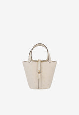 Hermès Micro Picotin Lock 14 in Nata Ostrich Leather with Gold Hardware