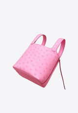 Micro Picotin Lock 14 in Rose Bubblegum Ostrich with Palladium Hardware